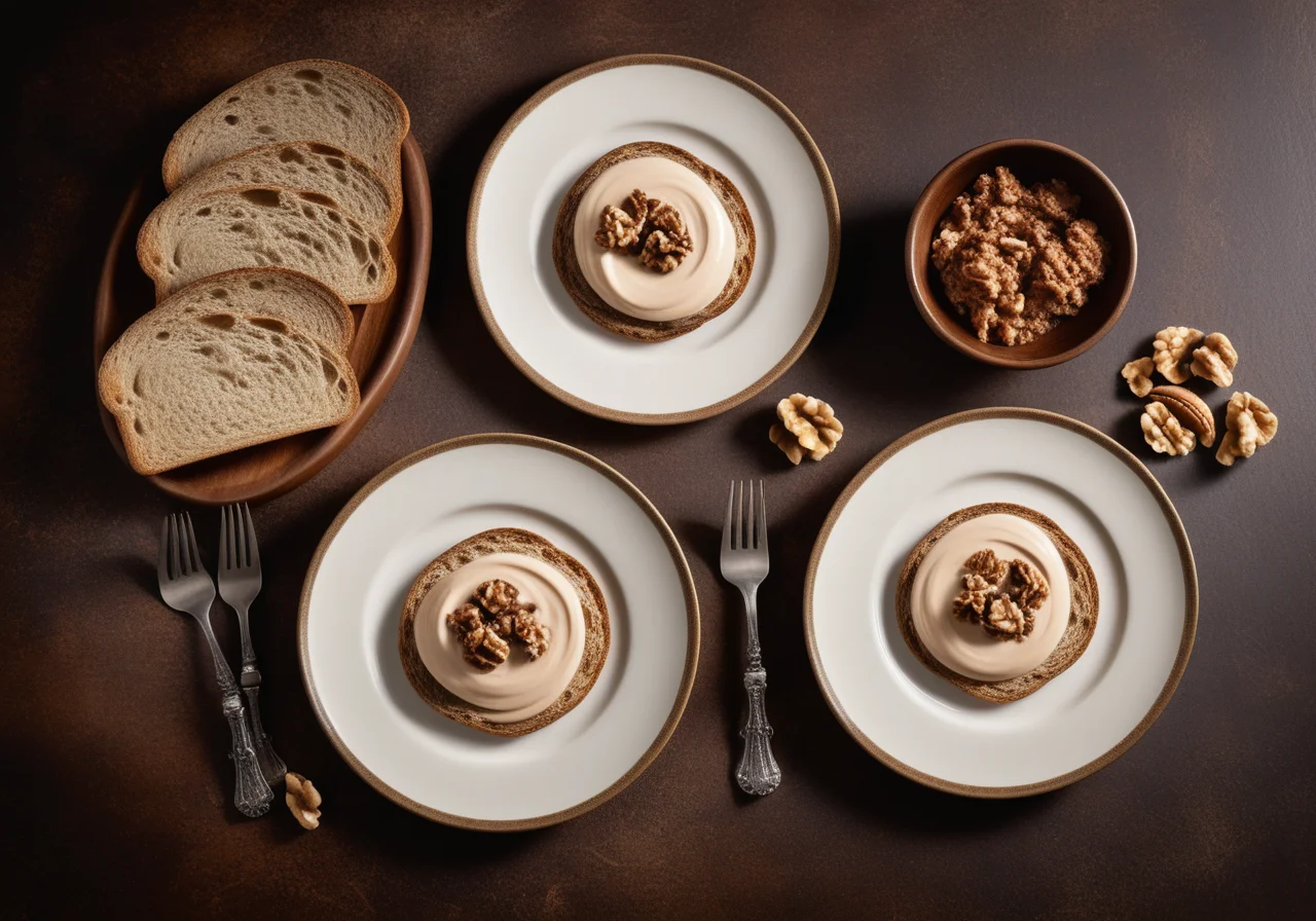 Bread Plates with Walnut Liver Cream