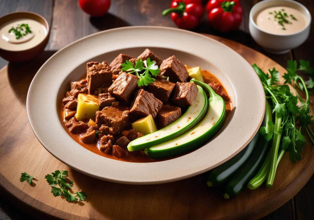 Veal Goulash with Zucchini and Rösti