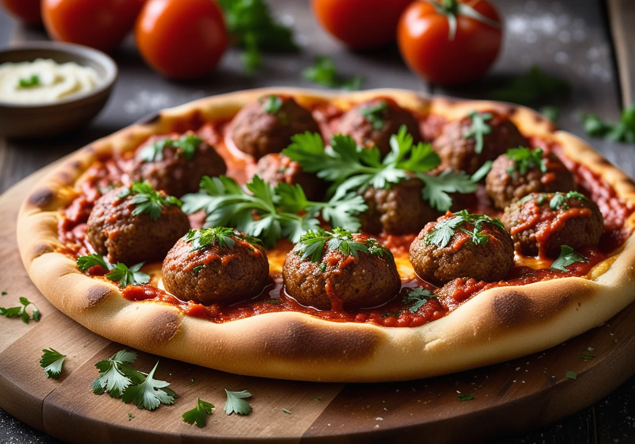Meatball Pizza
