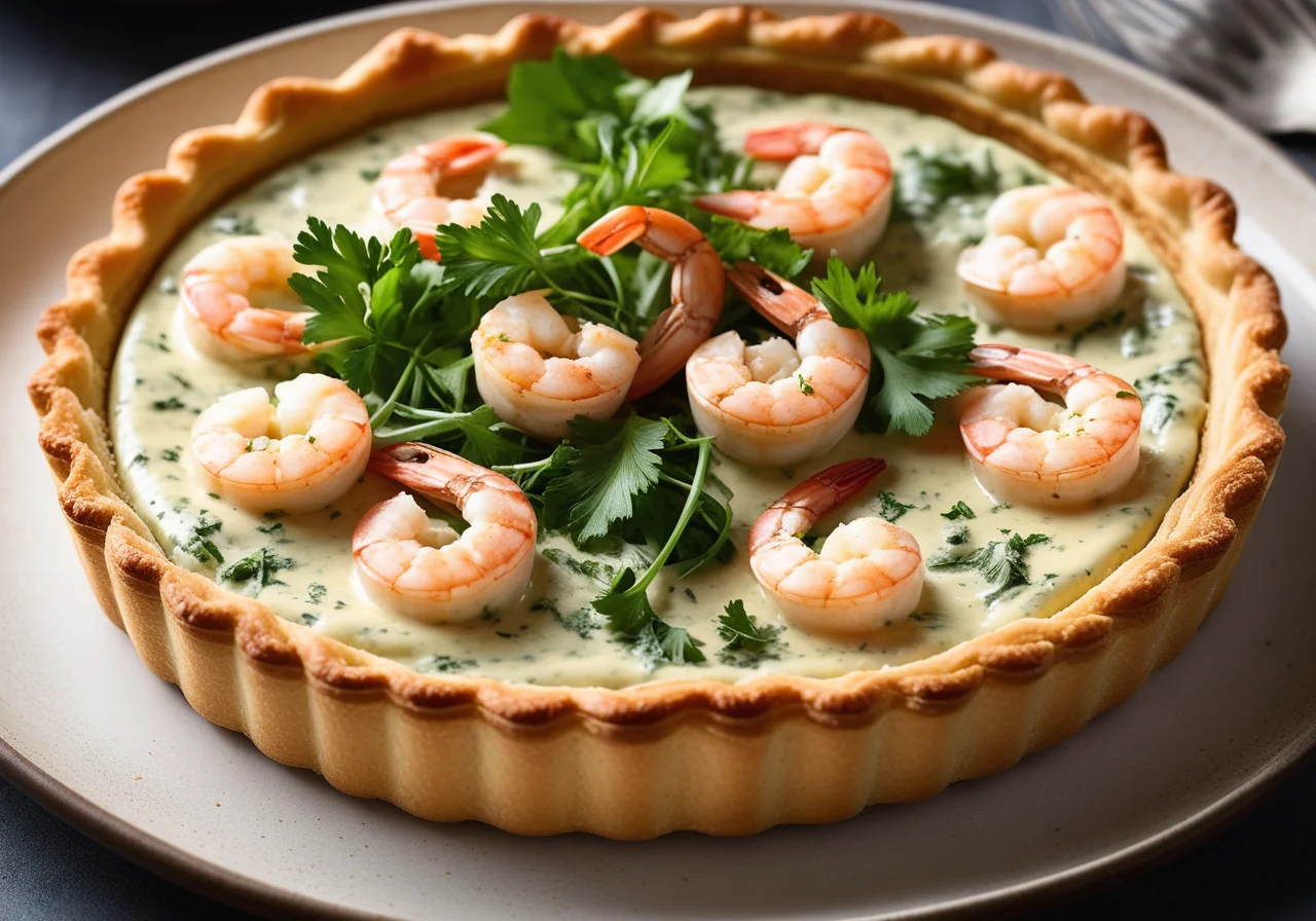 Pastry Tart with Fish and Seafood