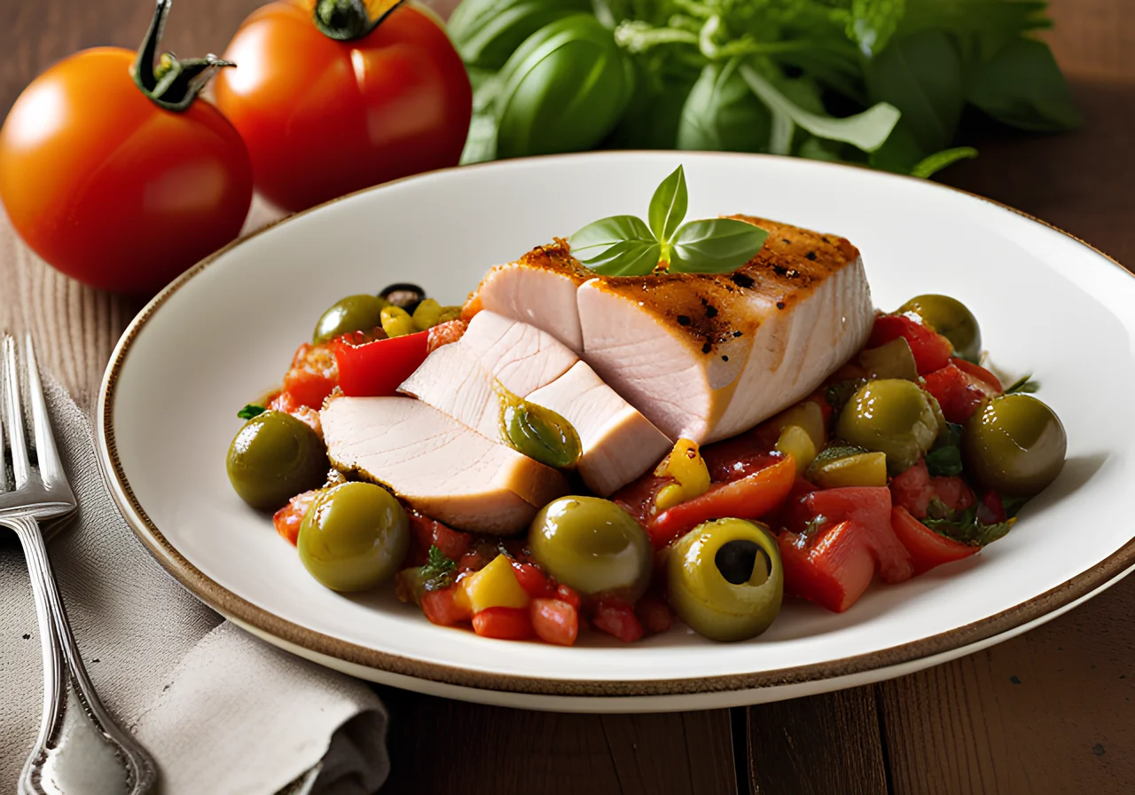 Turkey Breast Fillet with Olive Tomato Salsa