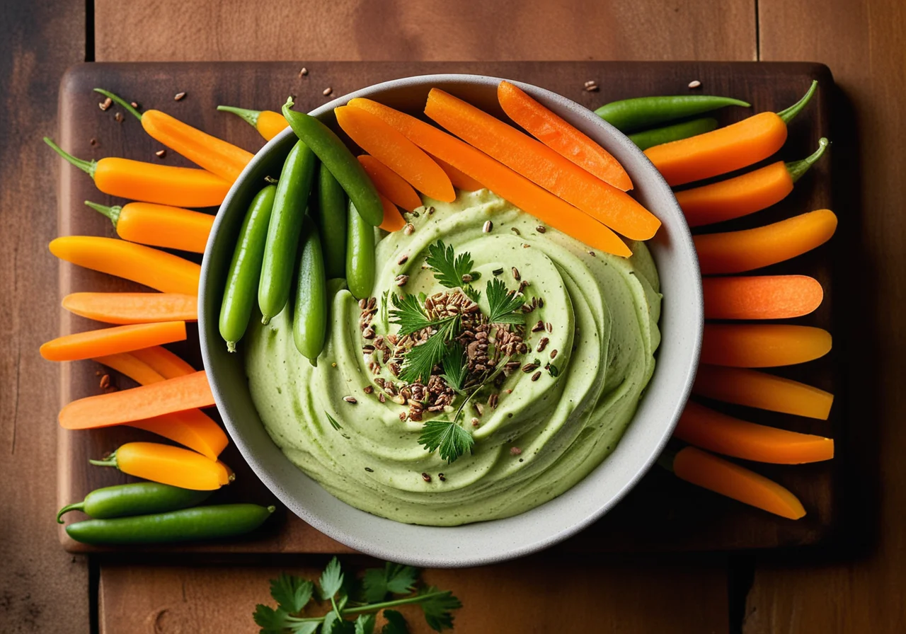 Raw Vegetable Plate with Carrot Dip