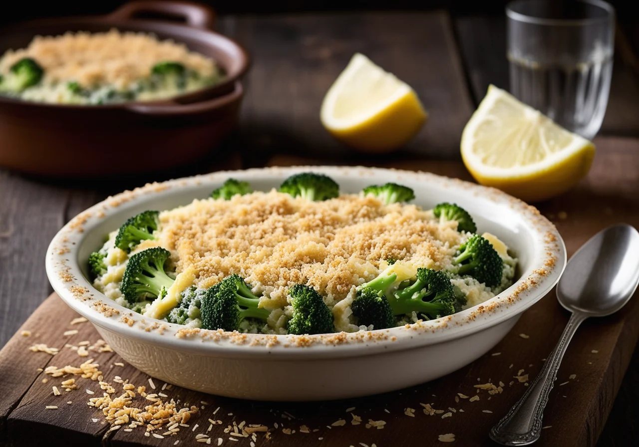 Rice Broccoli Gratin