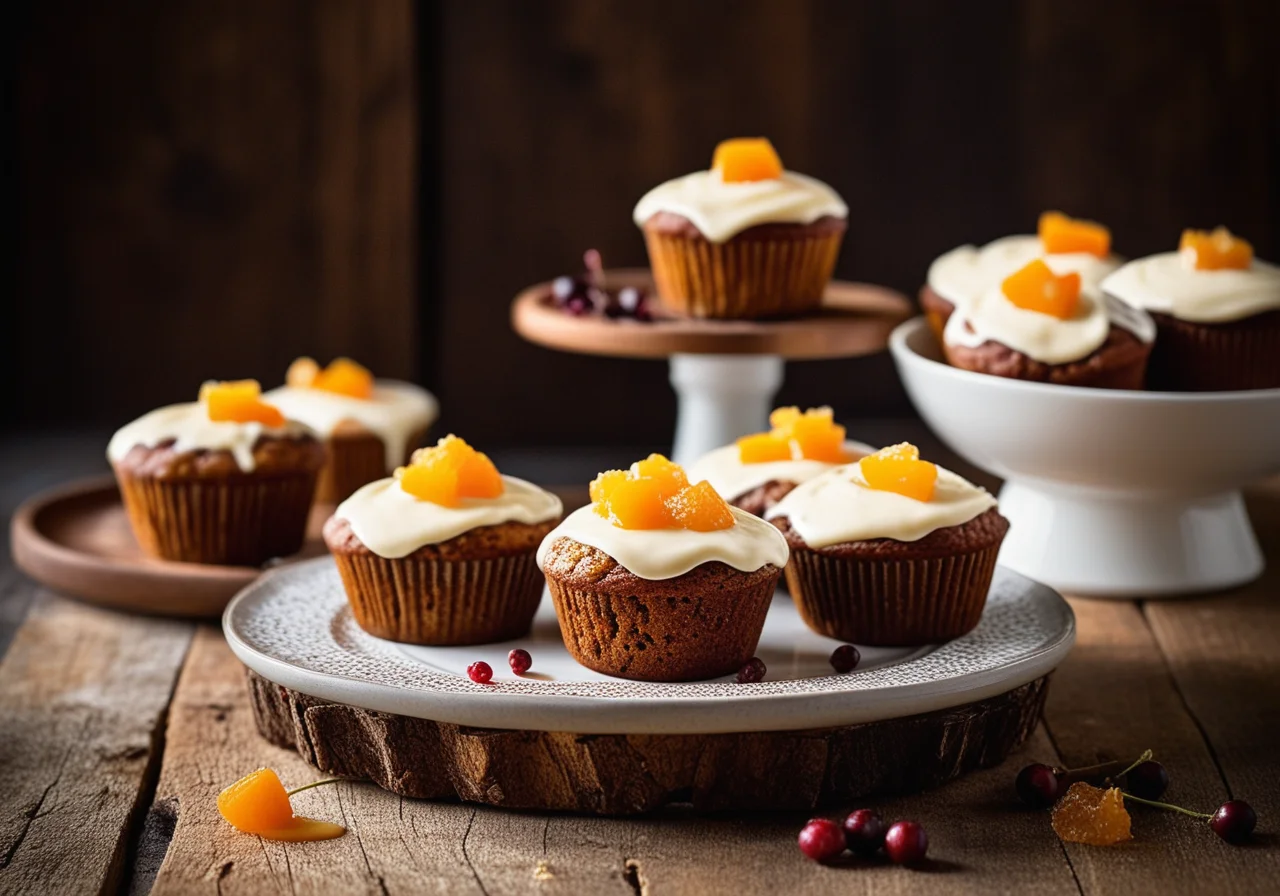 Carrot Muffins with Cream Cheese Glaze