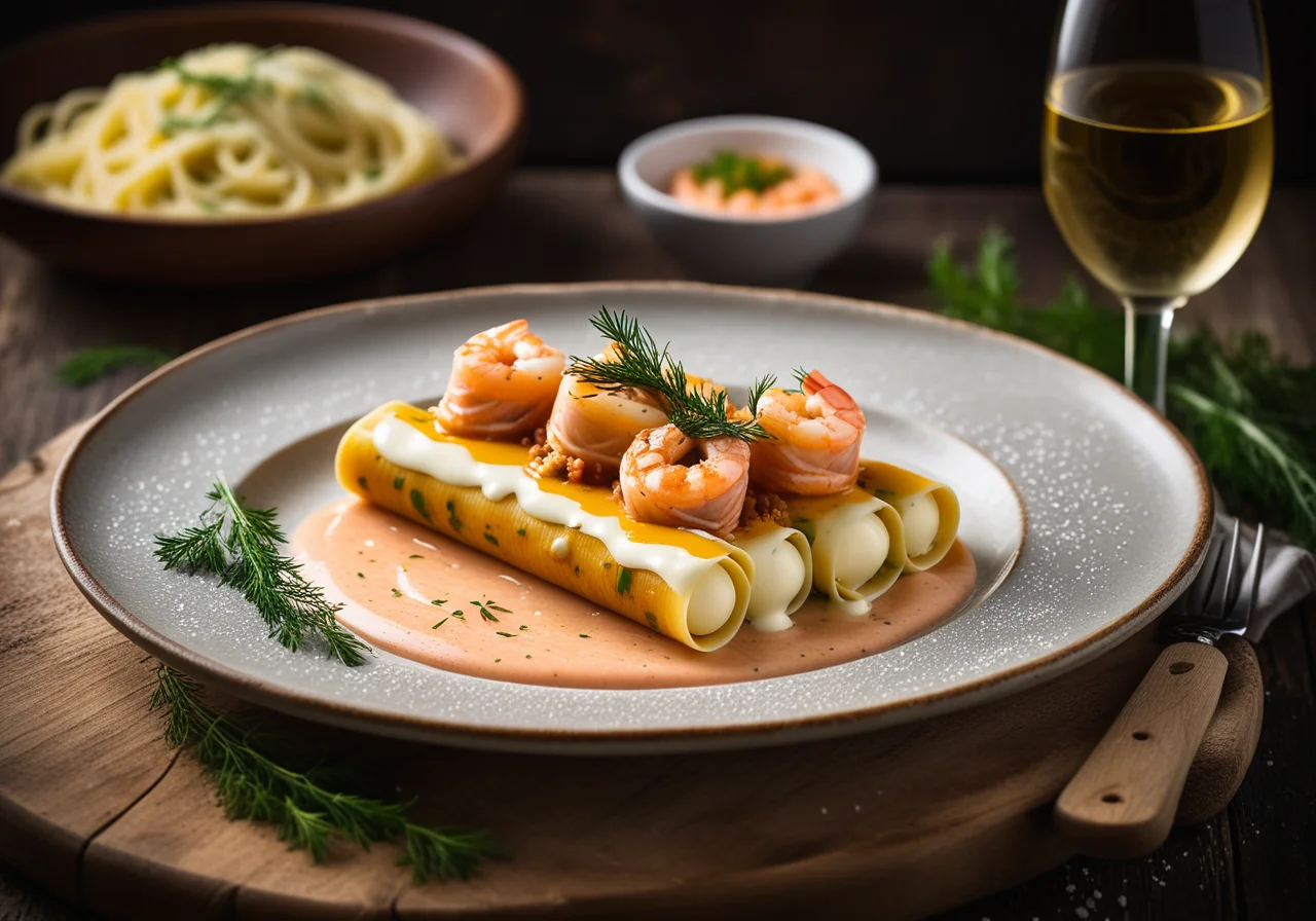 Cannelloni with Salmon and Shrimp Filling
