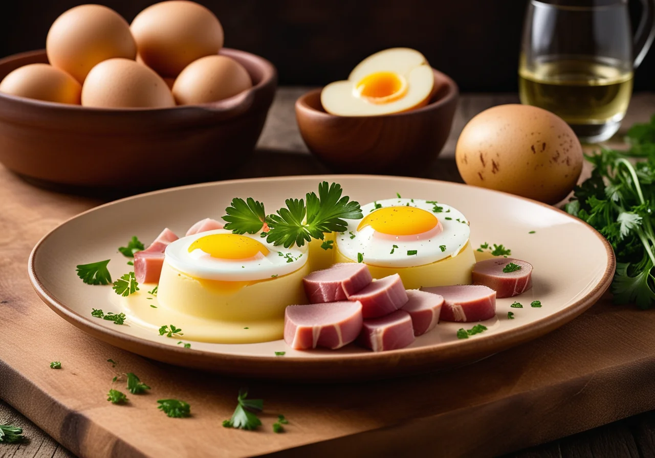 Farmhouse Breakfast with Potatoes and Ham