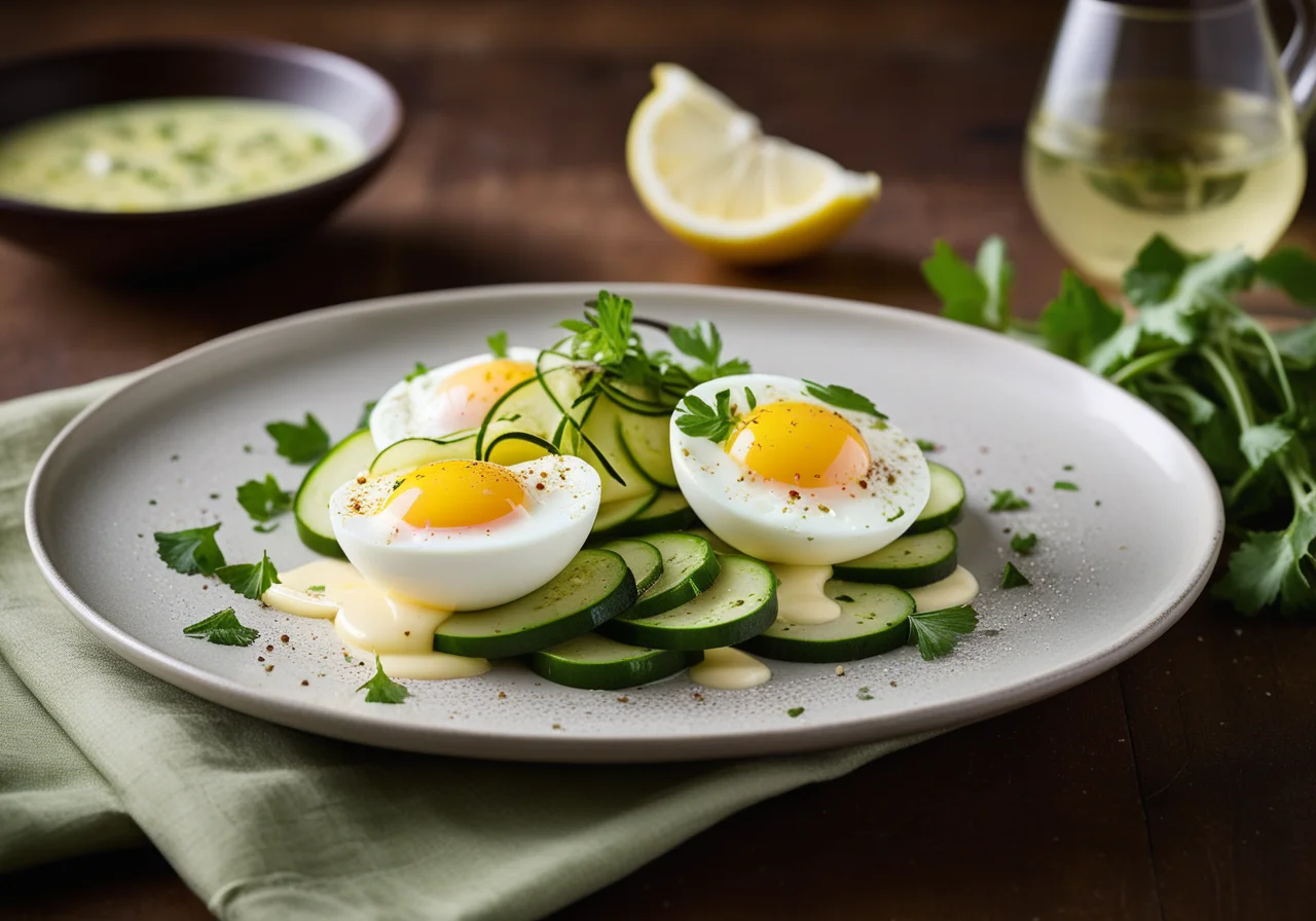 Egg with vegetable sauce