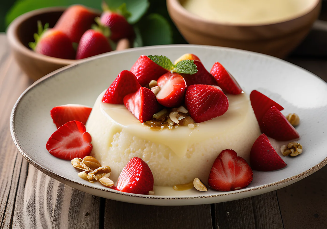 Semolina Pudding with Strawberries