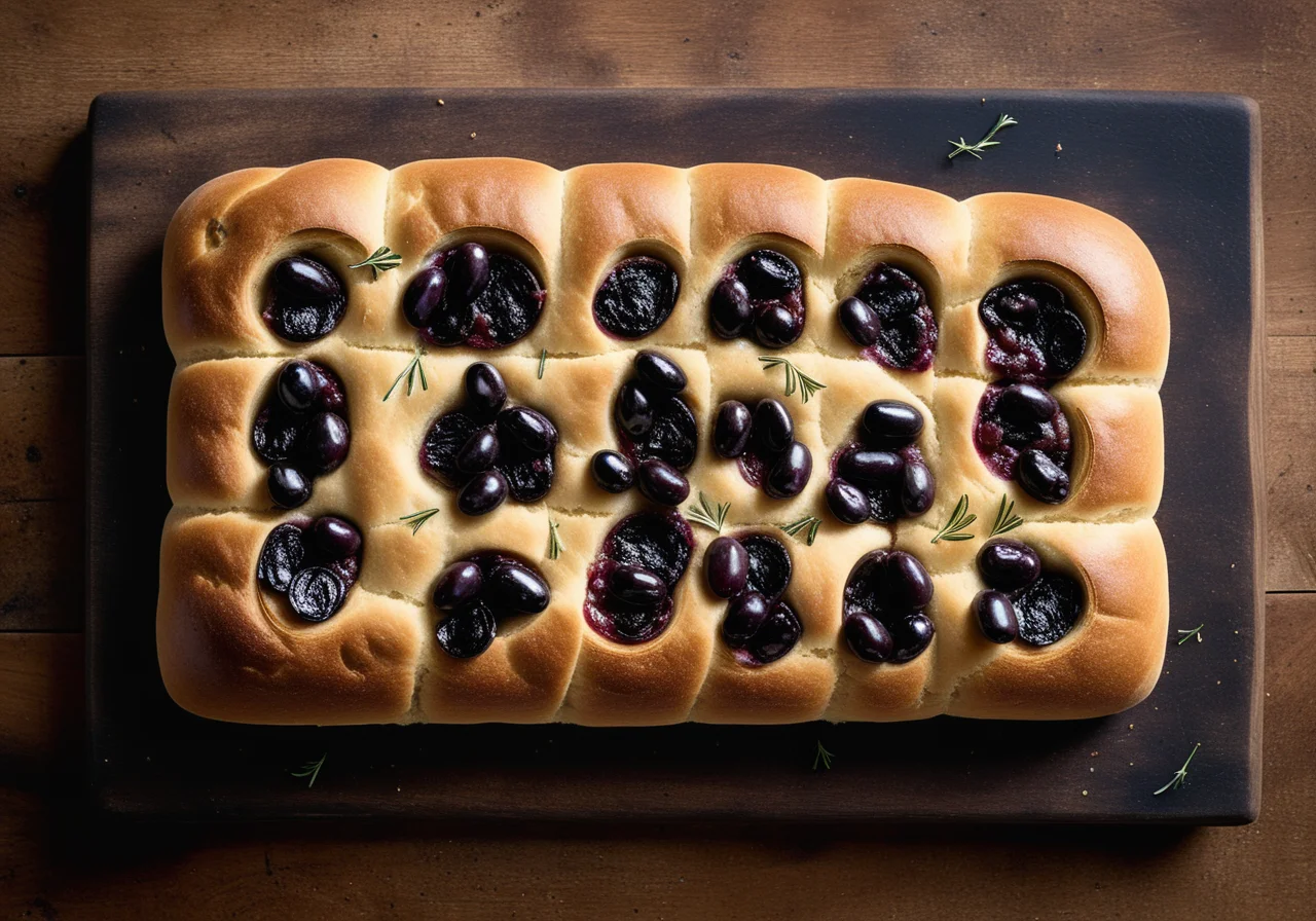 Focaccia with Anchovies and Olives