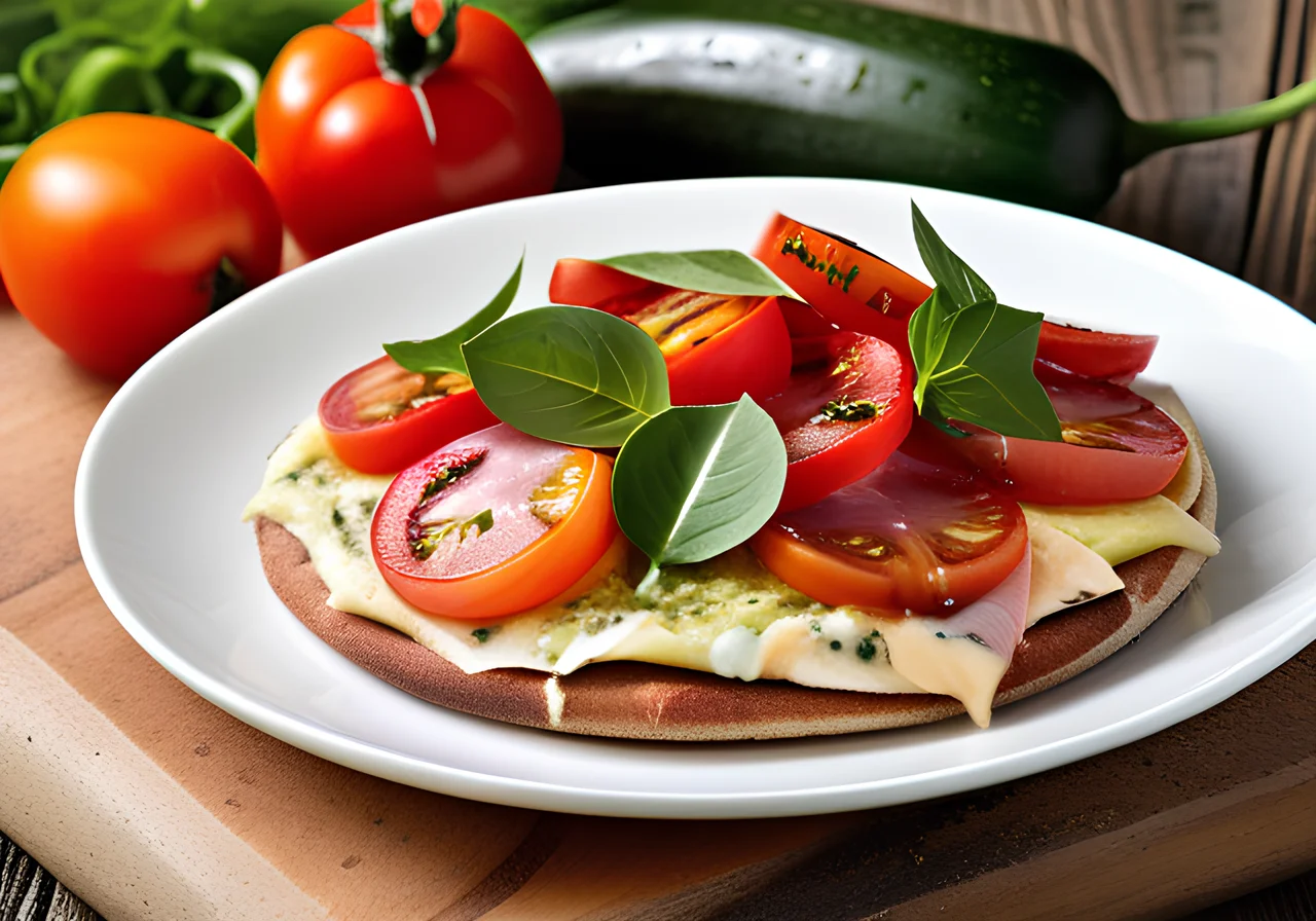 Pita Pizza with Cucumber Salad