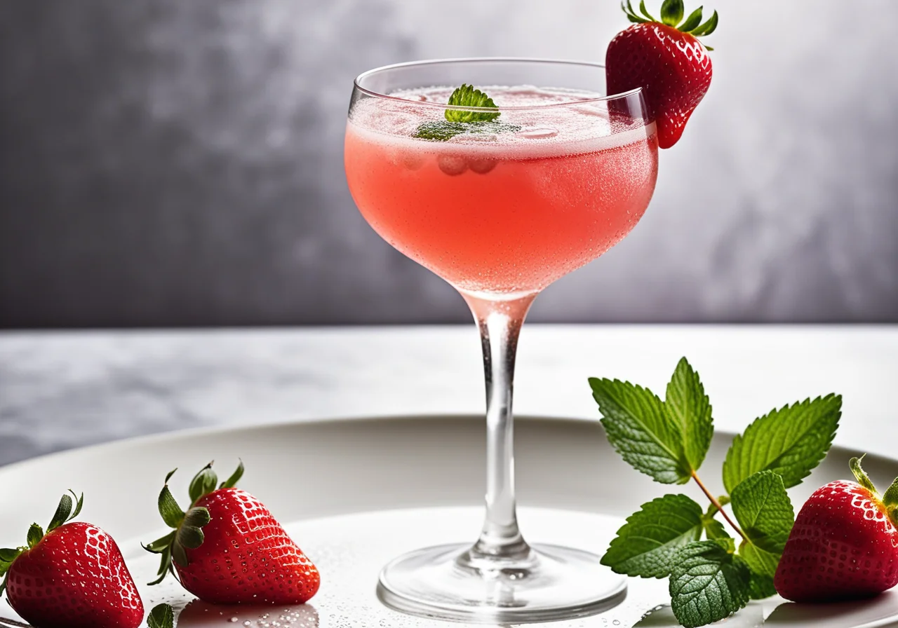 Strawberry Lime Champagne Cocktail
