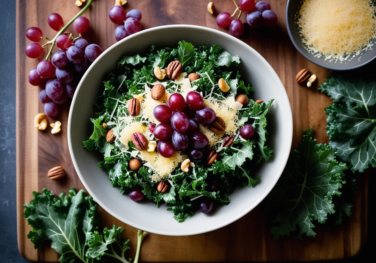 Autumn Kale Salad with Parmesan Shavings