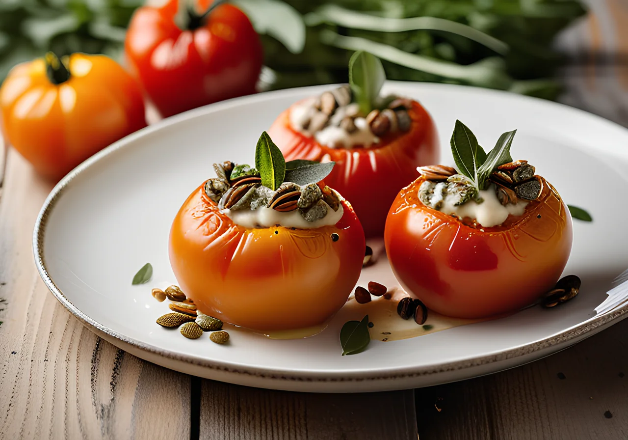 Stuffed Tomatoes with Sunflower Seeds