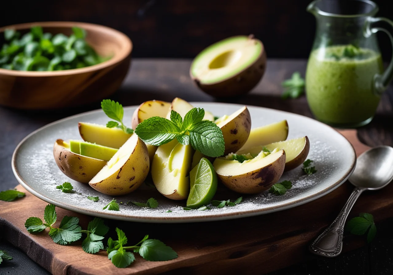 Potatoes in Salt Crust with Mojito Dip