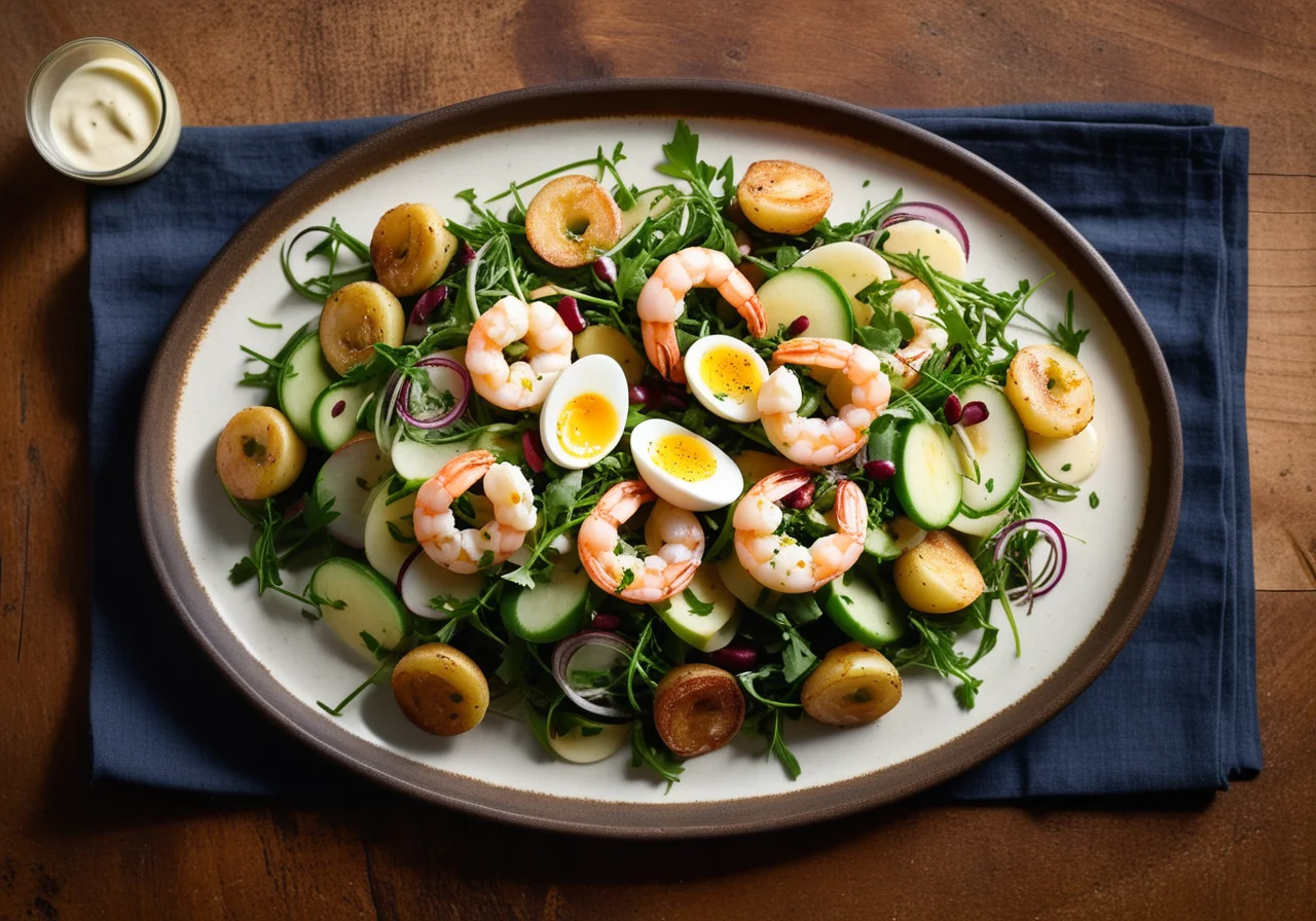 Potato and Bean Salad with Eggs and Arugula