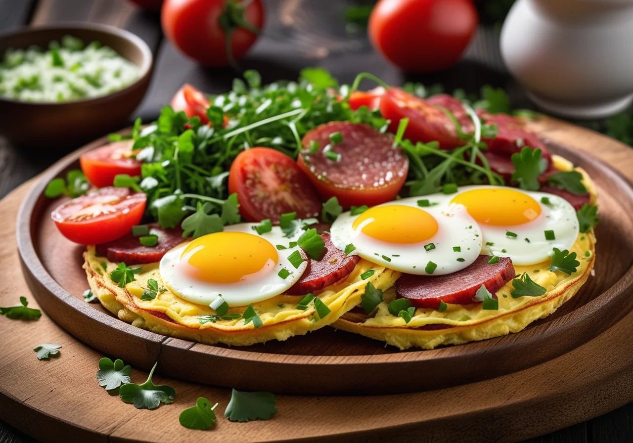 Omelette with Salami and Potatoes