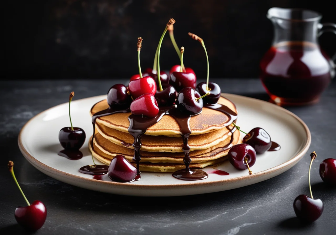Black Forest Cherry Pancakes without Eggs