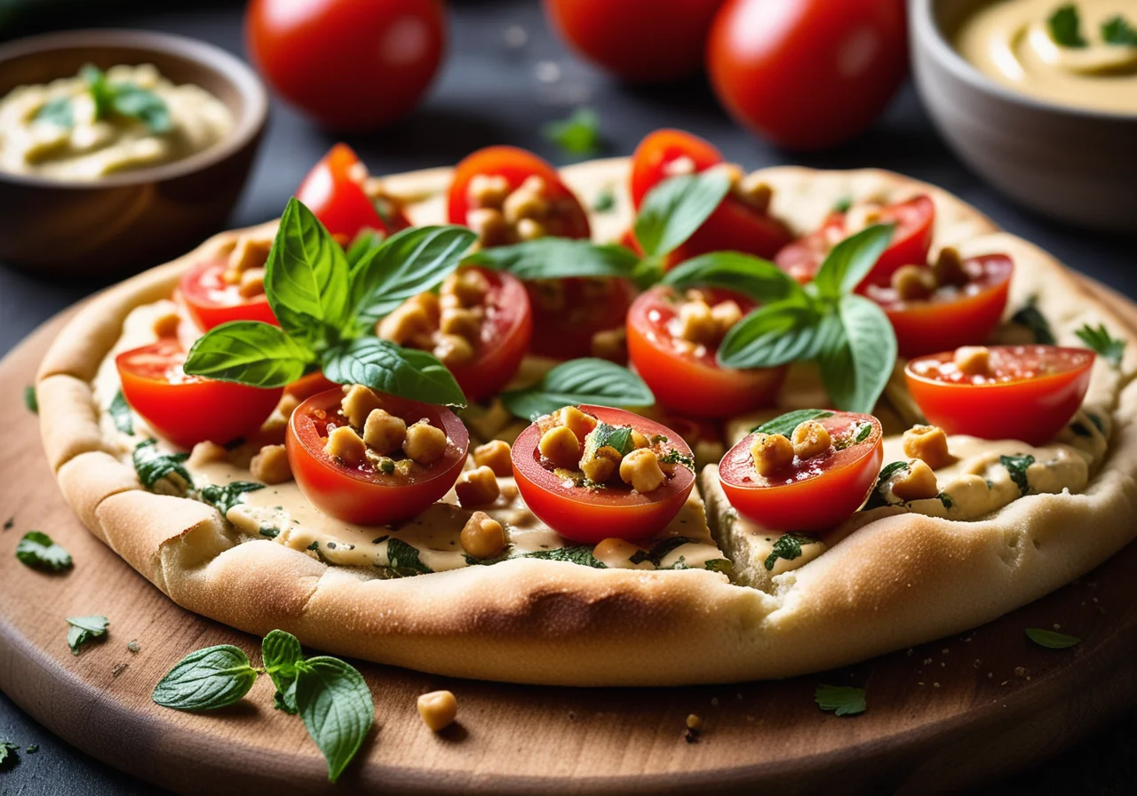 Flatbread Bites with Chickpea Cream