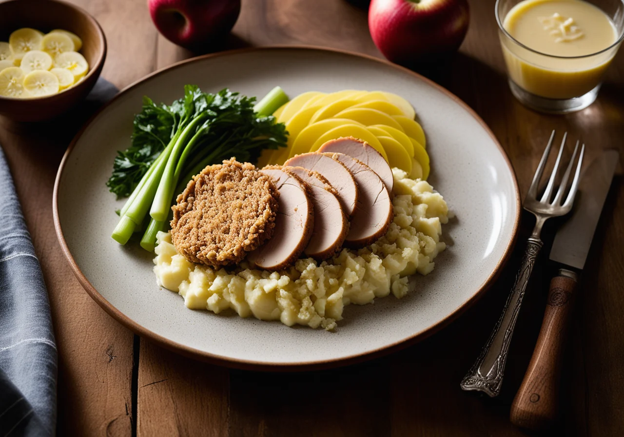 Turkey Cutlet with Leek Apple Vegetable