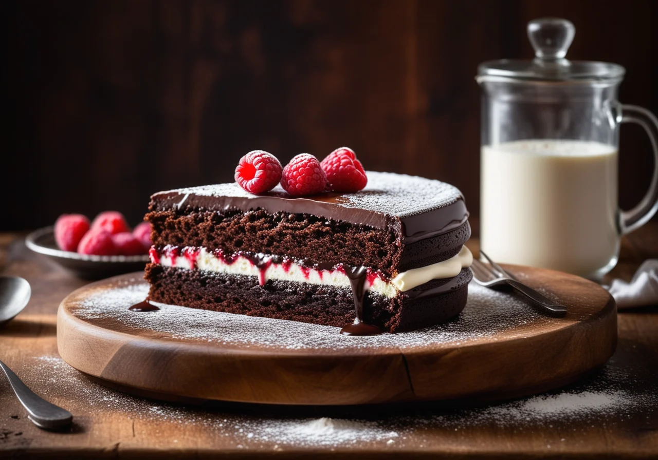Chocolate Cake with Dusting Sugar