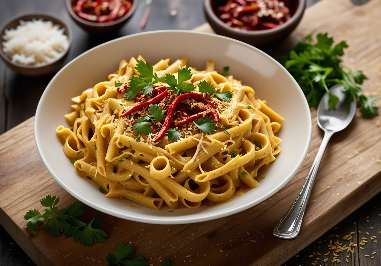 Pasta with Curry Coconut Sauce