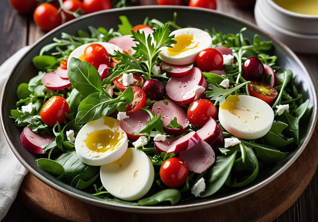 Colorful Salad with Tomato and Mozzarella