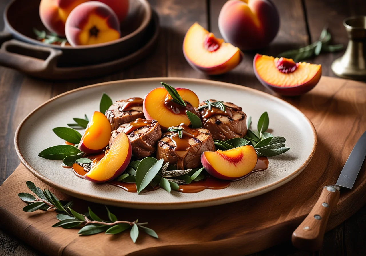 Geflügelleber mit Pfirsichsauce