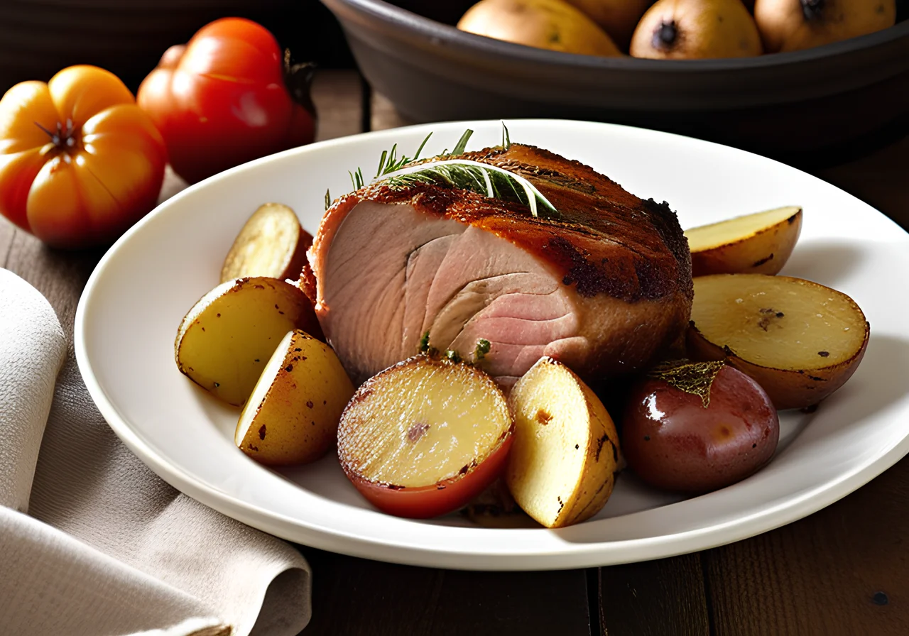 Roast Pork with Vegetables in the Oven
