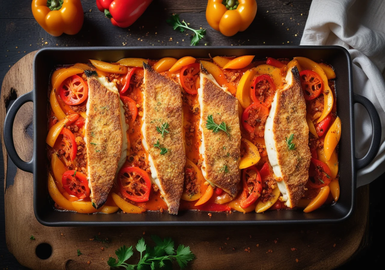 Pike Perch Gratin with Paprika Sauce