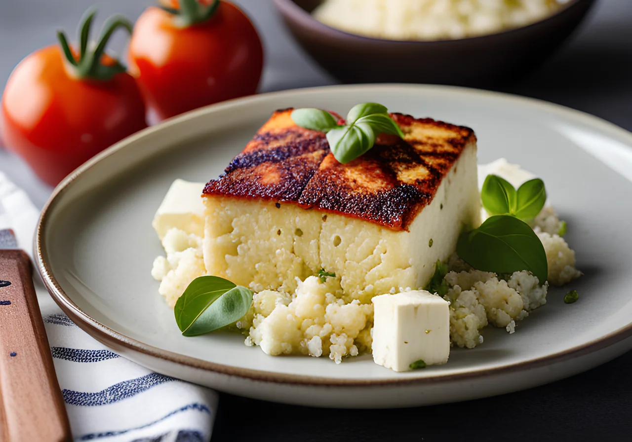 Baked Feta with Cauliflower Rice