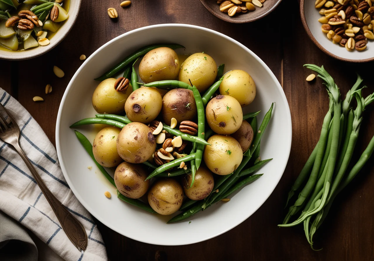 Oven Potatoes with Artichokes and Green Beans