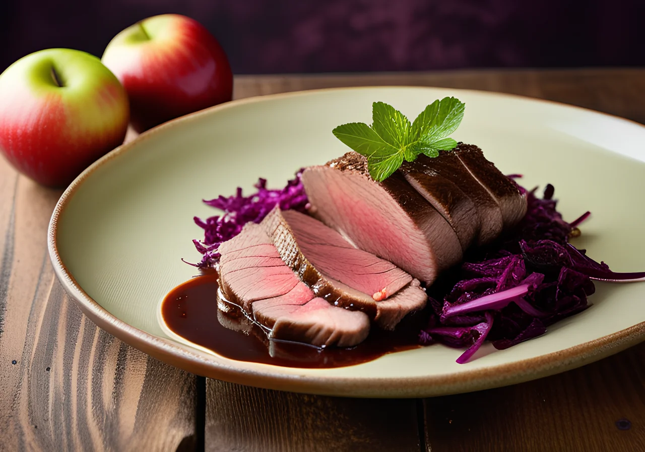 Venison Rump with Red Cabbage