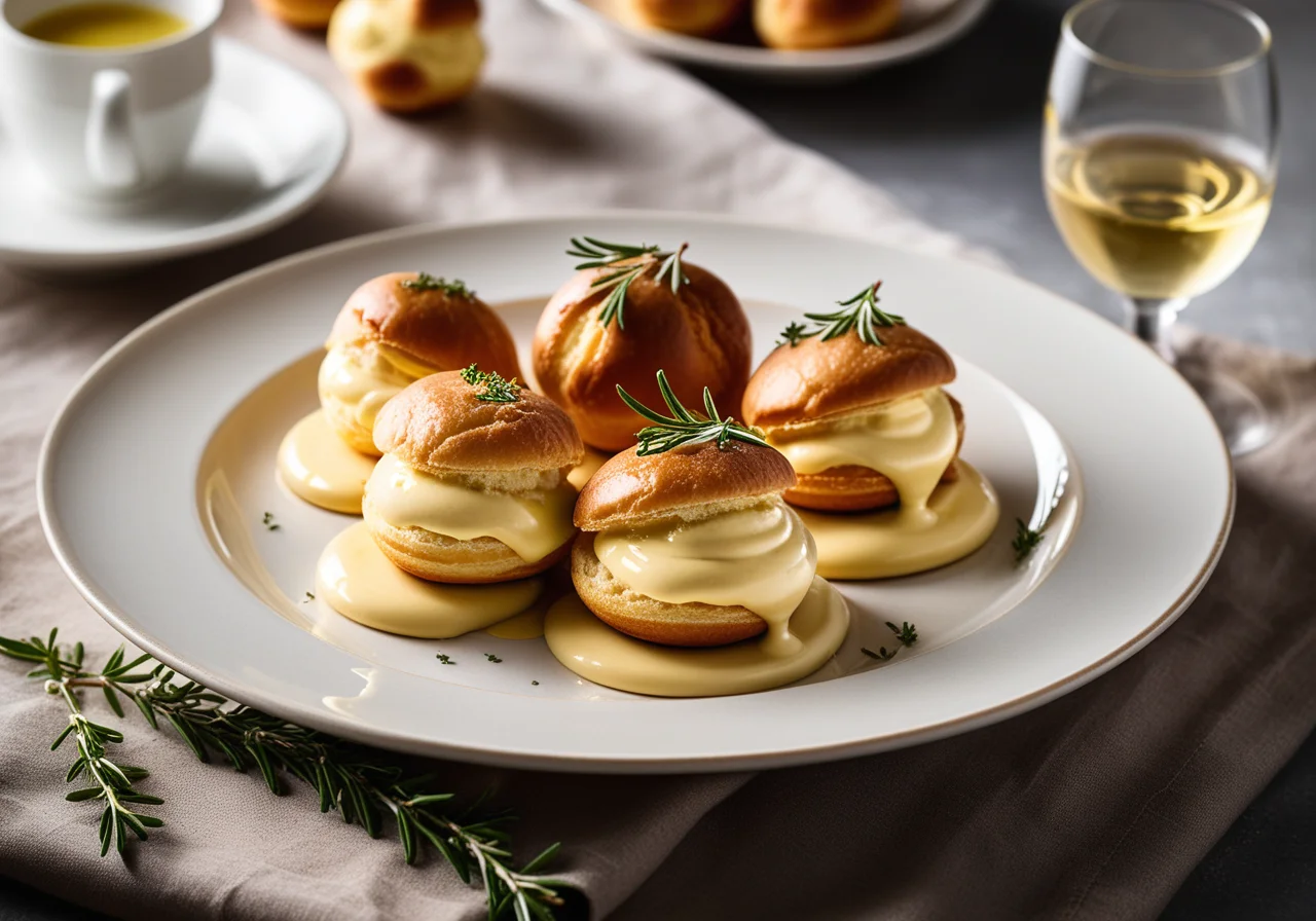 Profiteroles with Poultry Cream