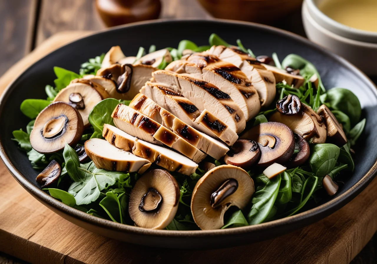 Mushroom Salad with Grilled Chicken