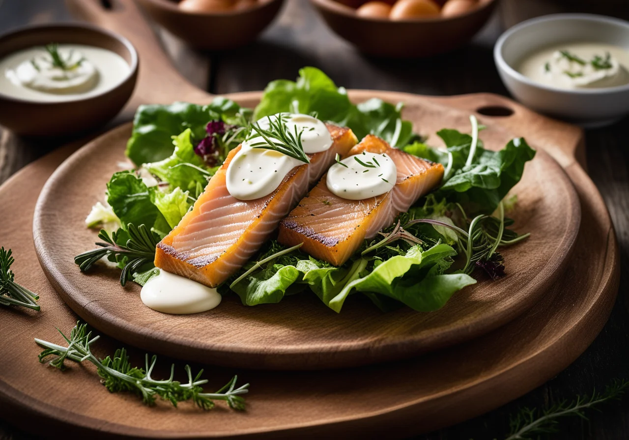 Smoked Trout on Green Salad