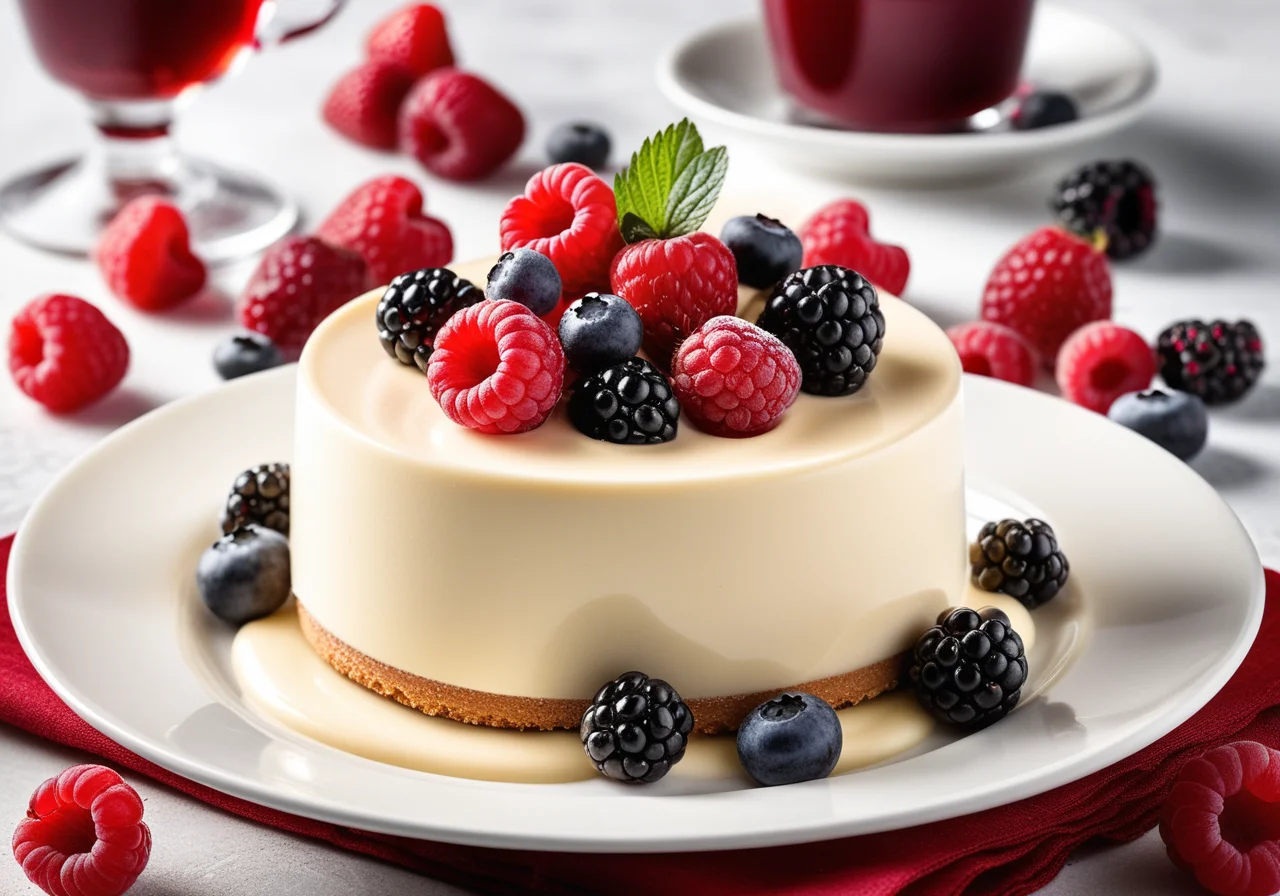Cream Bavarian Style (Bavarian Cream) with Forest Berries
