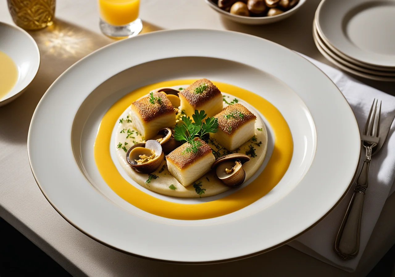 Sea Bass Rolls with Venus Clams