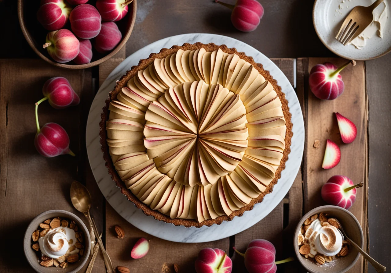 Rhubarb Cake with Nut Meringue Topping