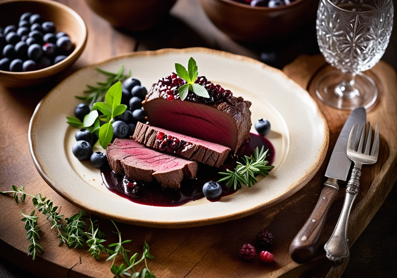 Venison Rack with Berries