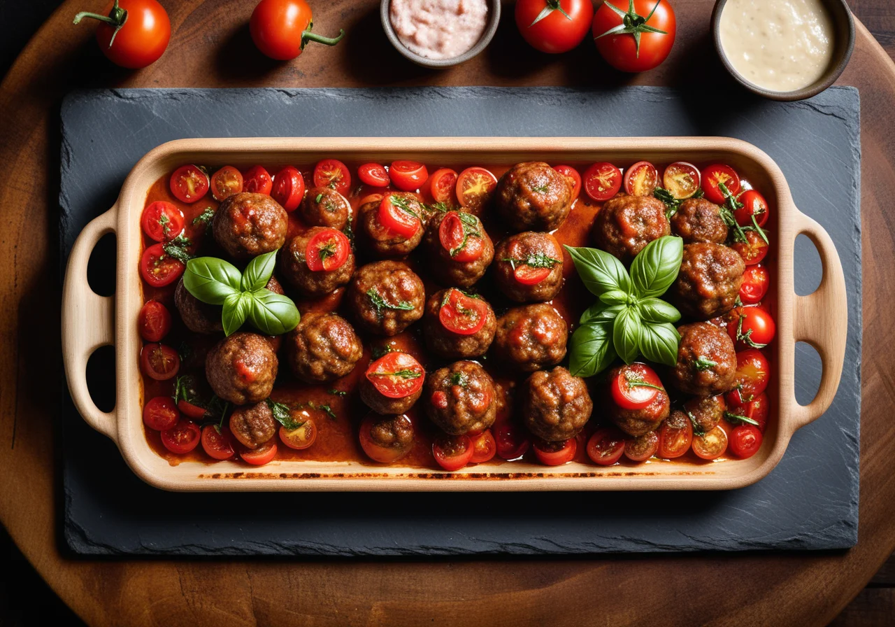 Raclette with Meatballs and Tomatoes