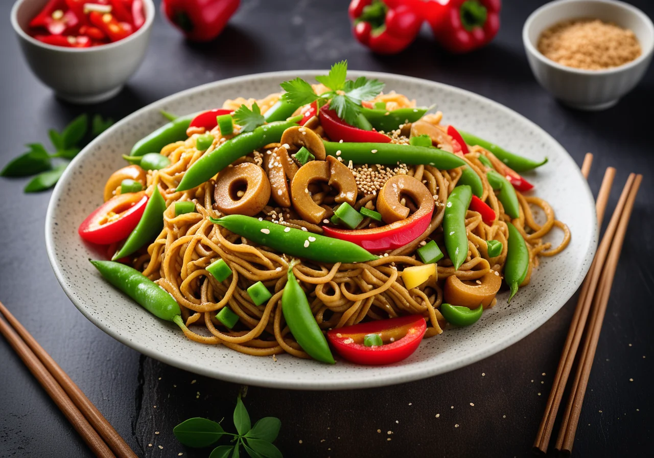 Stir-Fried Noodles with Pineapple and Vegetables