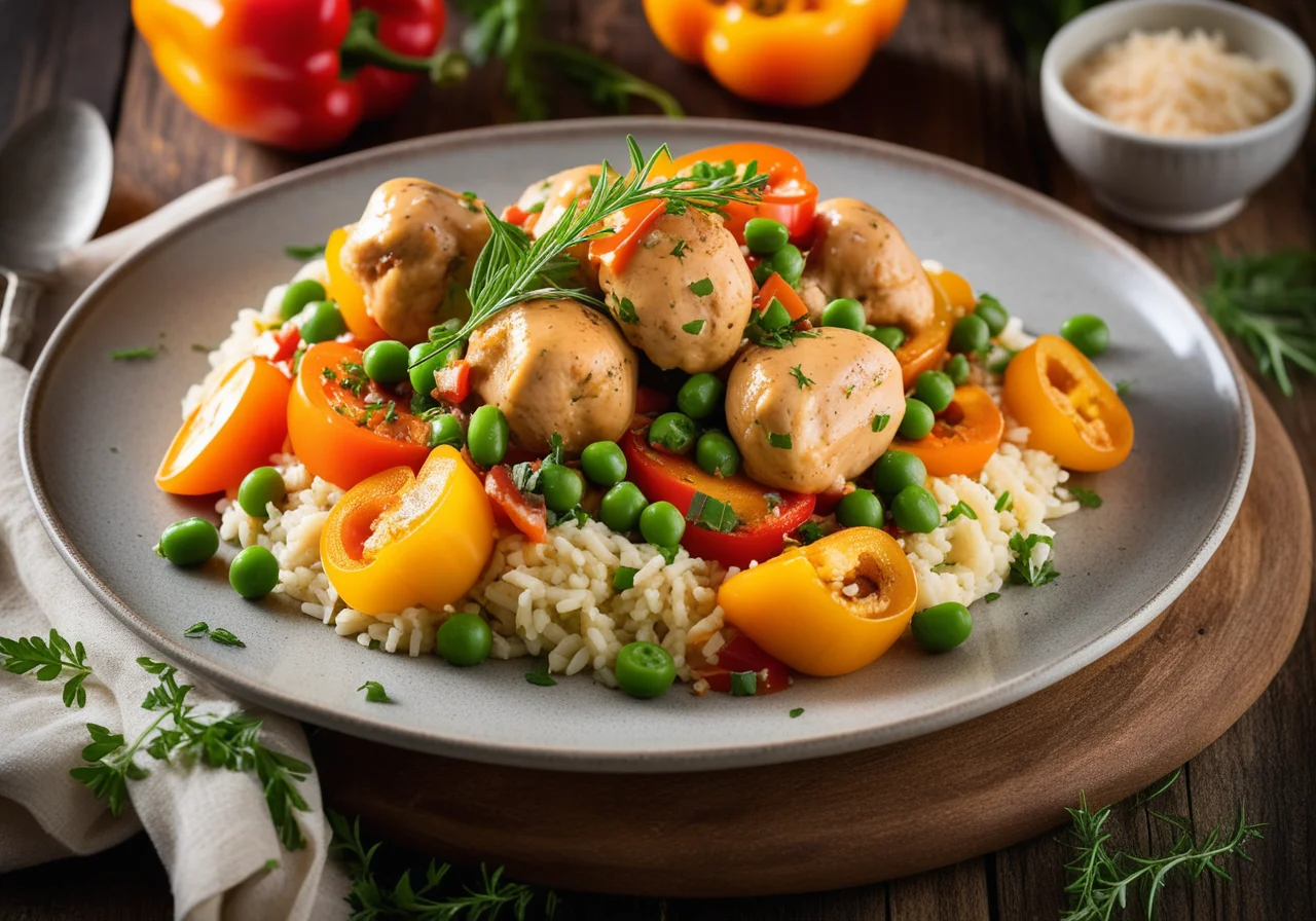 Chicken Ragout in Bell Peppers