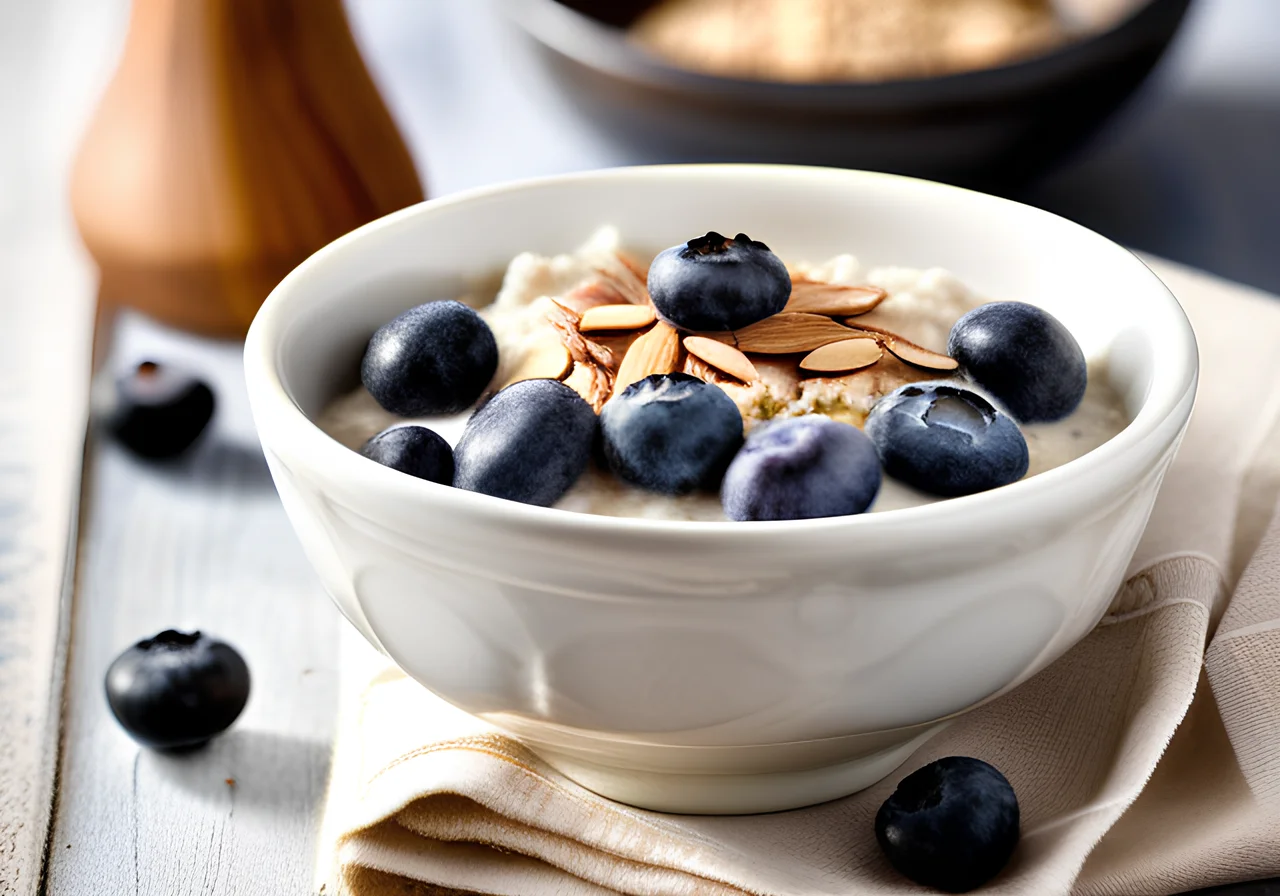 Almond Porridge with Blueberries