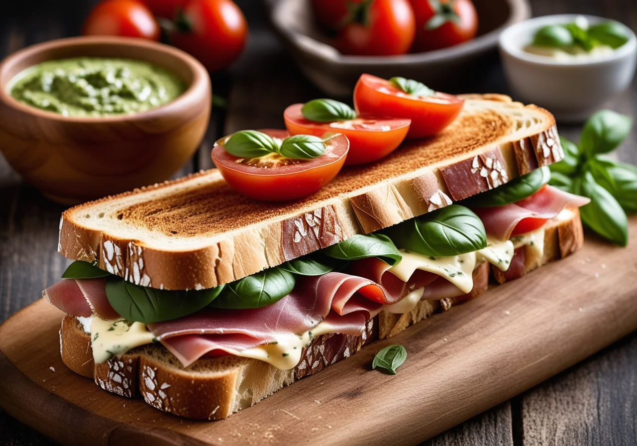 Parma Ham Cheese Sandwich