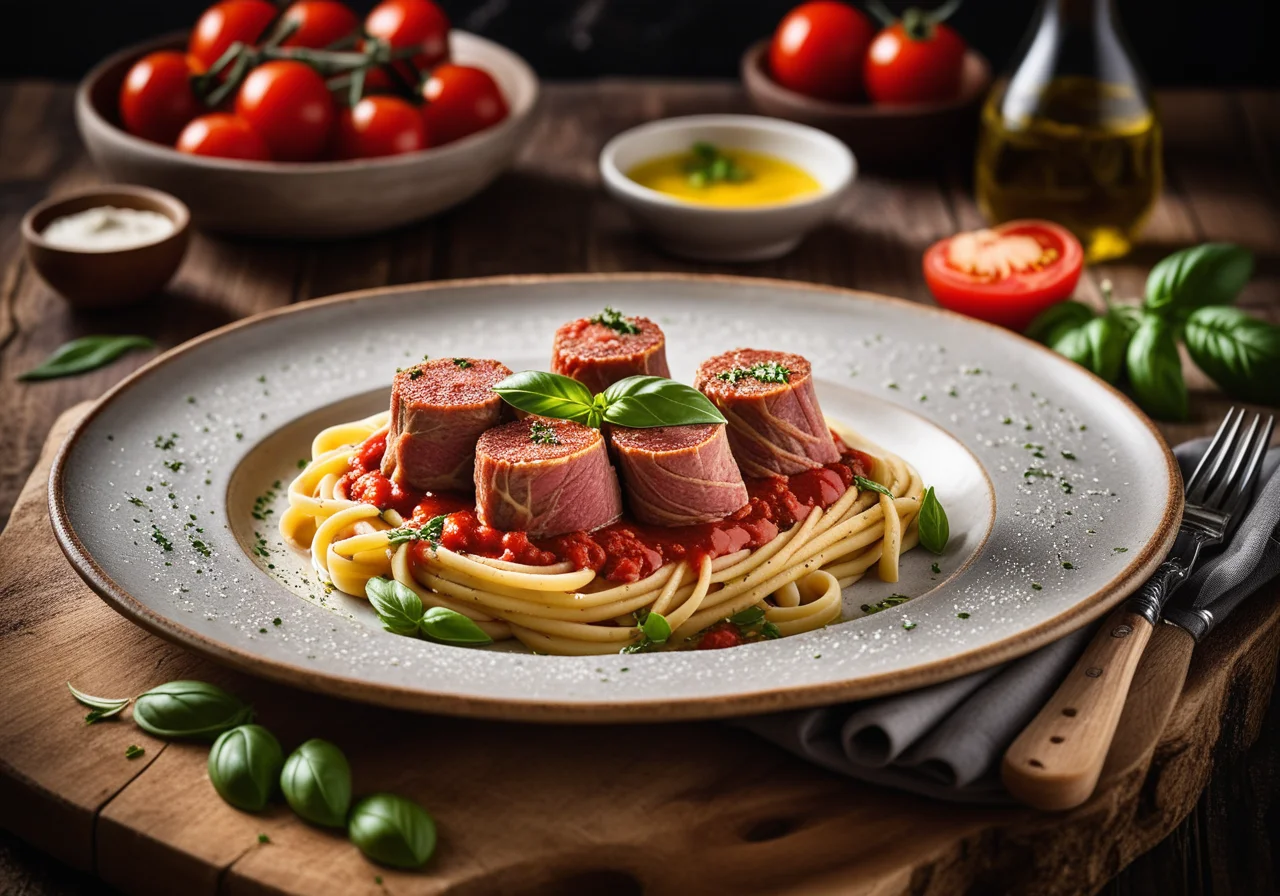 Pasta with Veal Roulades