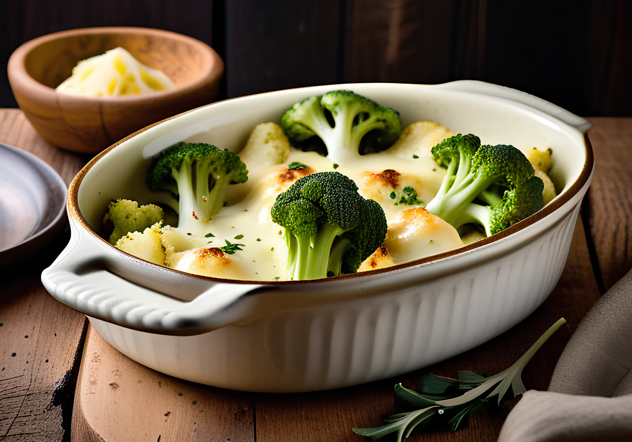 Baked Cauliflower and Broccoli