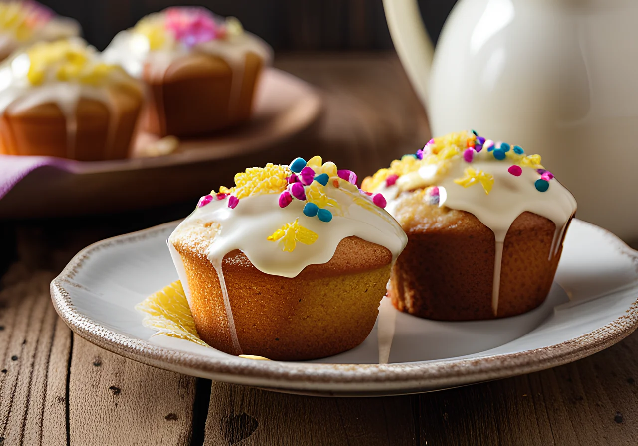 Almond Muffins with Icing