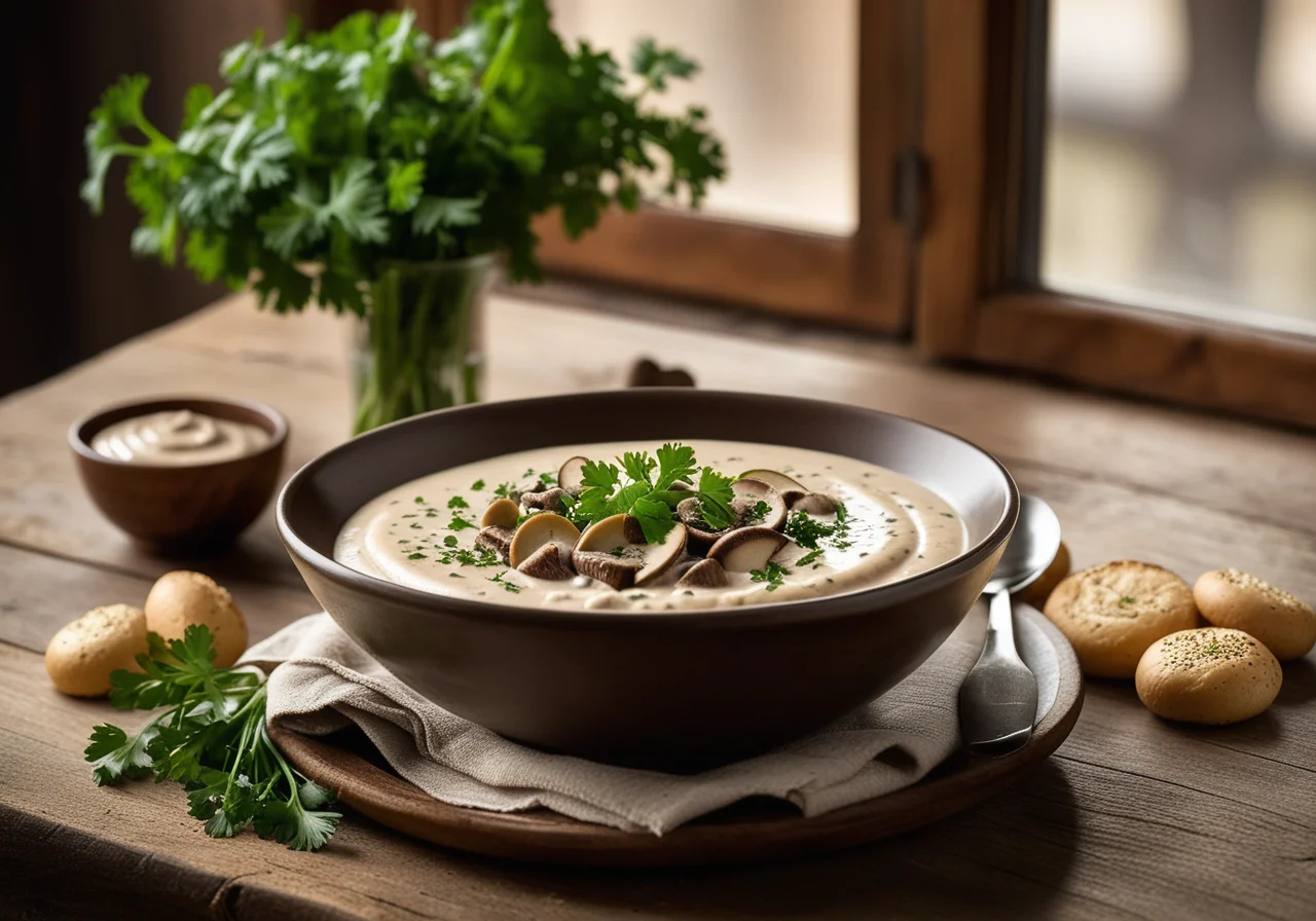 Champignon Cream Sauce with Schupfnudeln