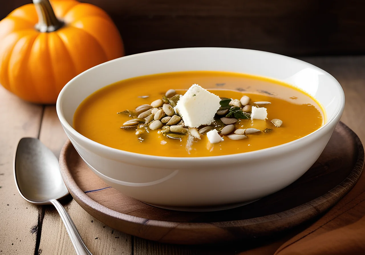 Roasted Pumpkin Soup with Feta