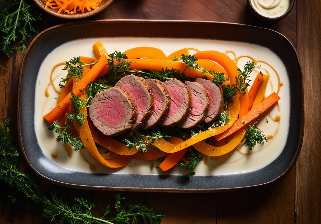 Herb‑Seasoned Lamb Loin with Carrot–Fennel Vegetables
